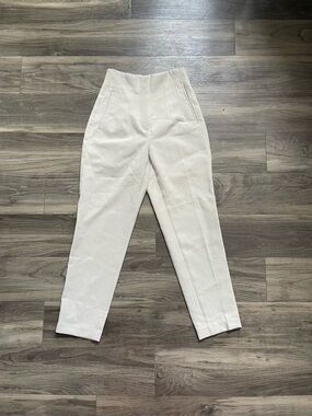 Zara Cream Tailored High-Waist Trousers